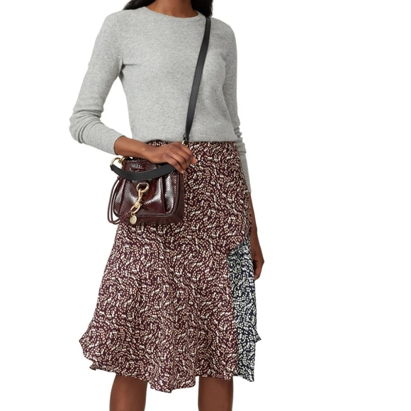 APIECE APART Nieto Multicolor Silk Bias Midi Skirt - Picture 1 of 7